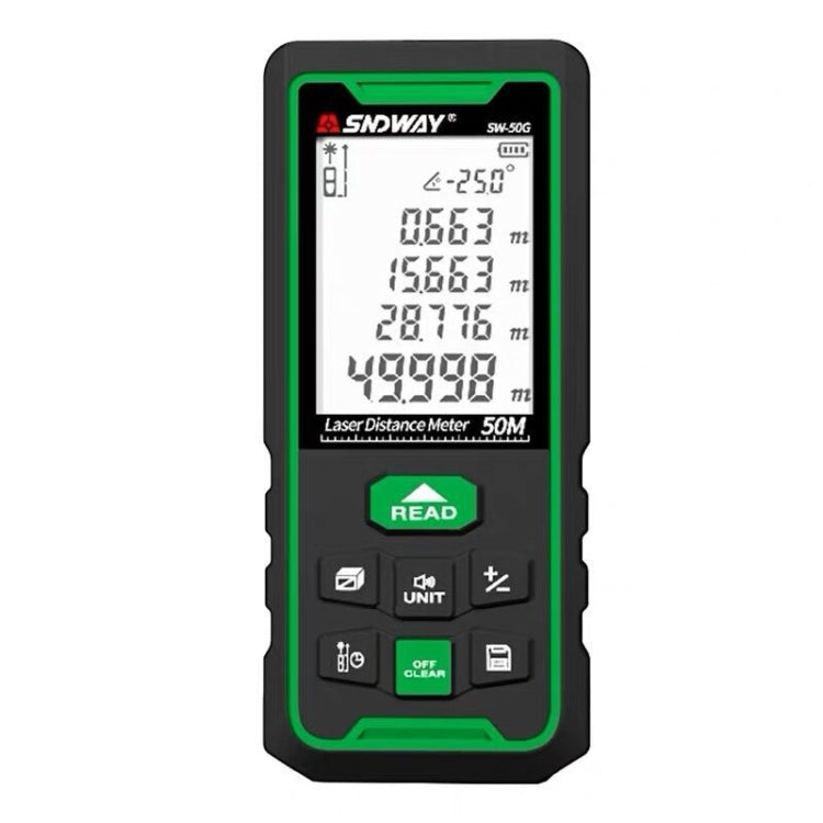 SNDWAY Telemetro laser verde per interni ed esterni ad alta precisione, distanza:, 50m, 70m, 100m SNDWAY Telemetro laser verde per interni ed esterni ad alta precisione, distanza:, 50m, 70m, 100m